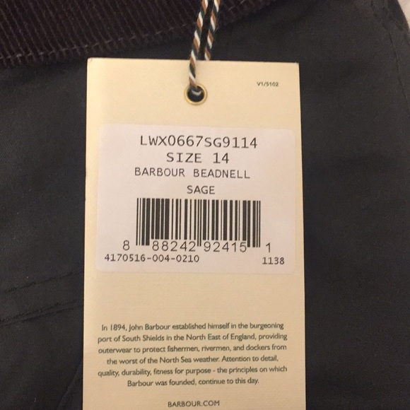 Sage Barbour Beadnell Wax Jacket - Picture 8 of 8